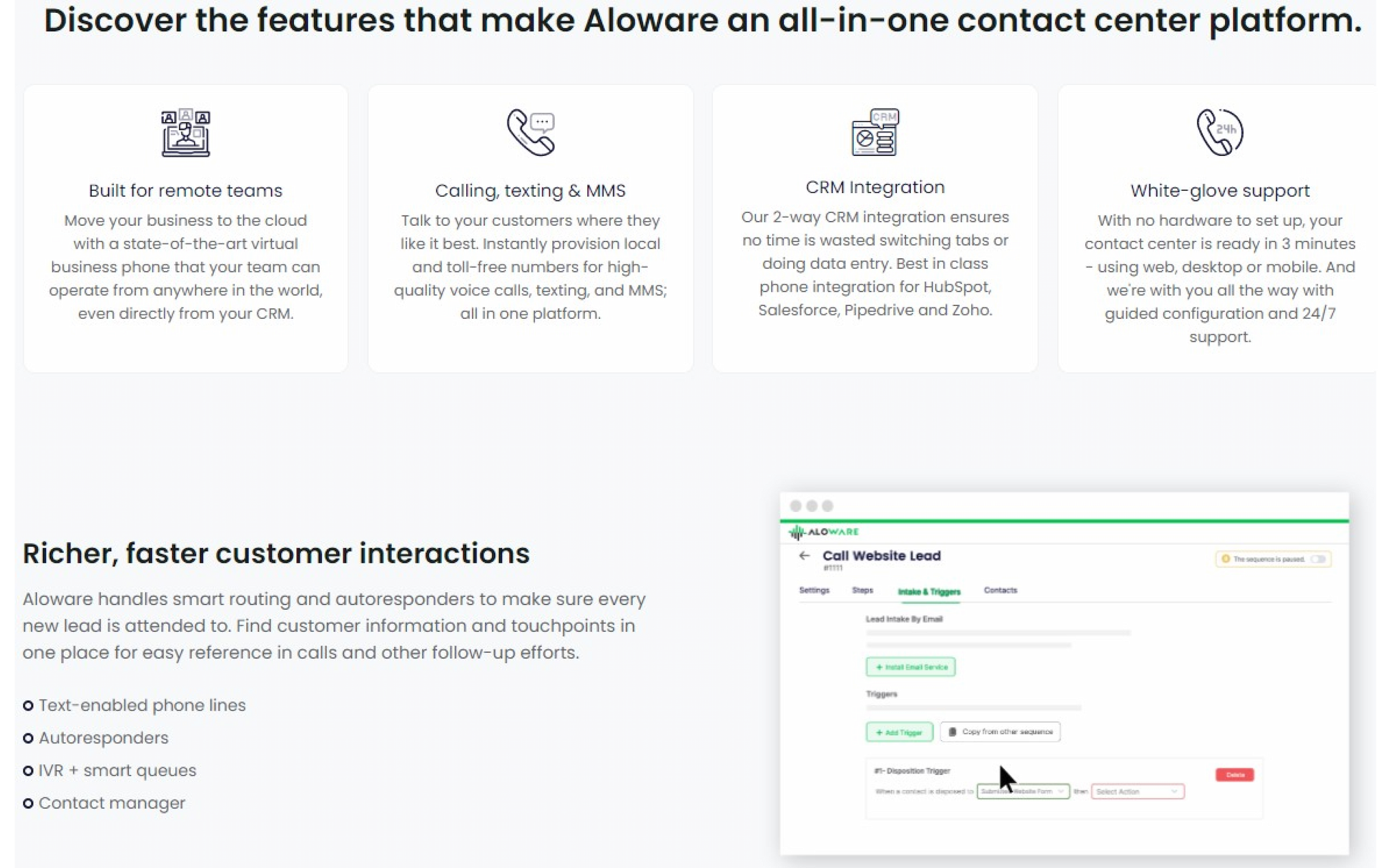 Features of Aloware